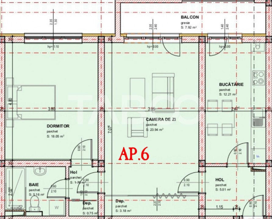 Apartament decoamandat 71 mpu 2 camere dressing balcon etaj 1