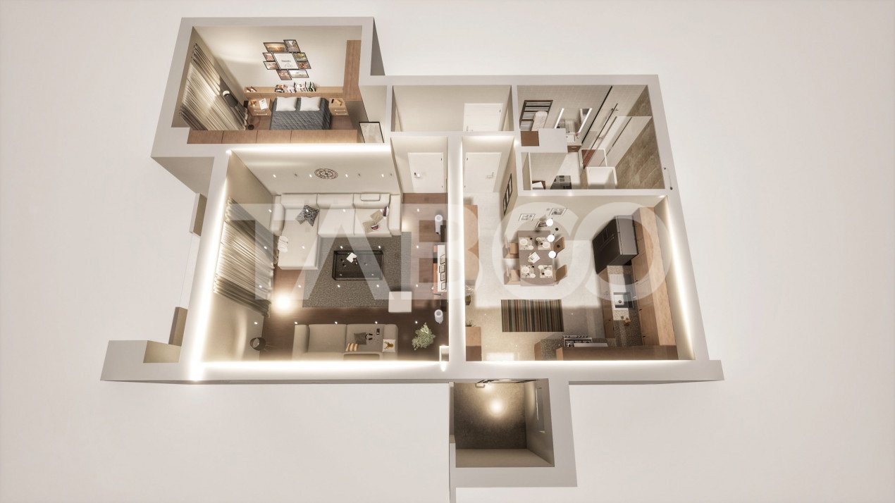 Apartament decomandat 2 camere 60 mp utili cu parcare si pivnita