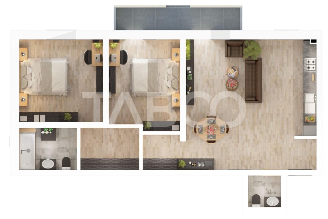 Apartament decomandat 3 camere 73mp 2 bai Comision 0 Doamna Stanca