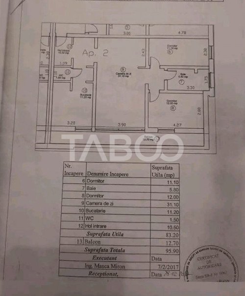 Apartament decomandat 3 camere balcon parcare COMISION 0 in Selimbar