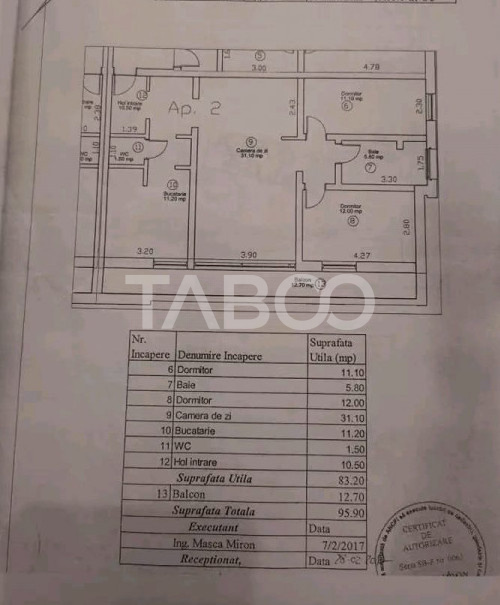 Apartament decomandat 3 camere balcon parcare COMISION 0 in Selimbar