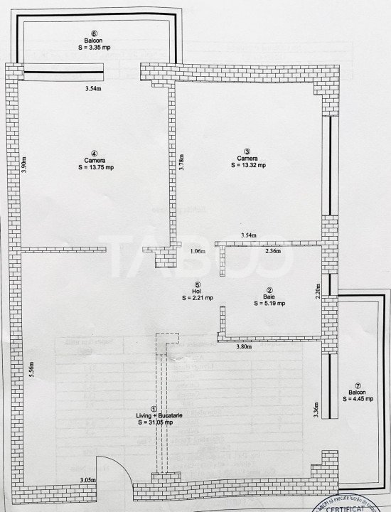 Apartament decomandat 3 camere parcare 2 balcoane Alma Turnisor Sibiu
