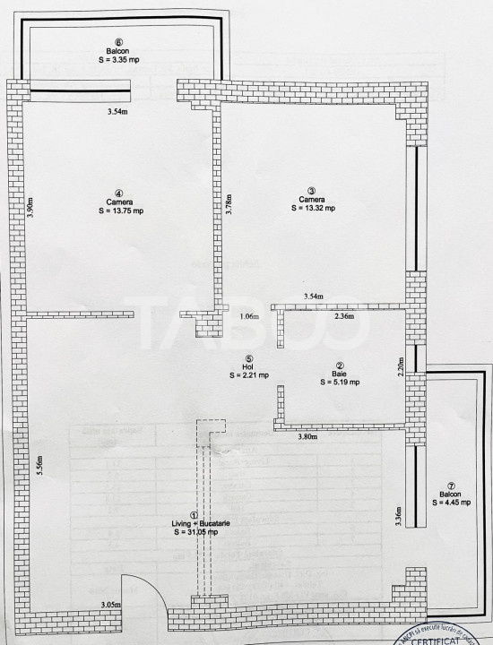 Apartament decomandat 3 camere parcare 2 balcoane Alma Turnisor Sibiu