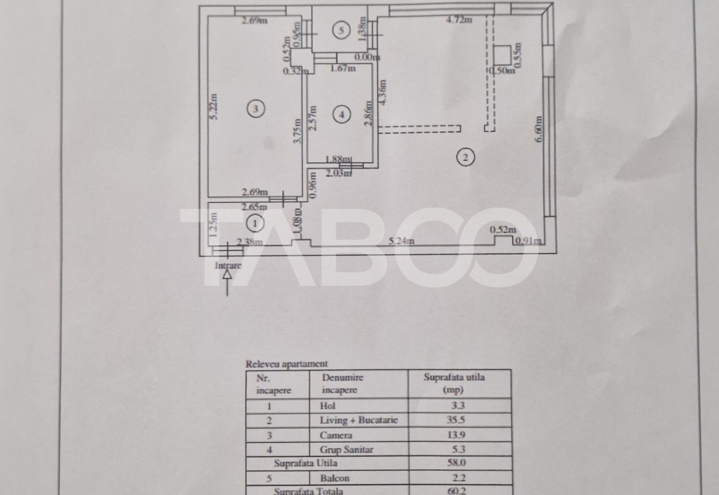 Apartament decomandat 59 mp utili 3 camere etaj 2 Doamna Stanca