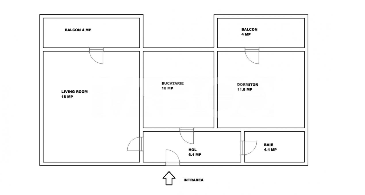 Apartament decomandat de vanzare 2 camere pivnita 2 balcoane