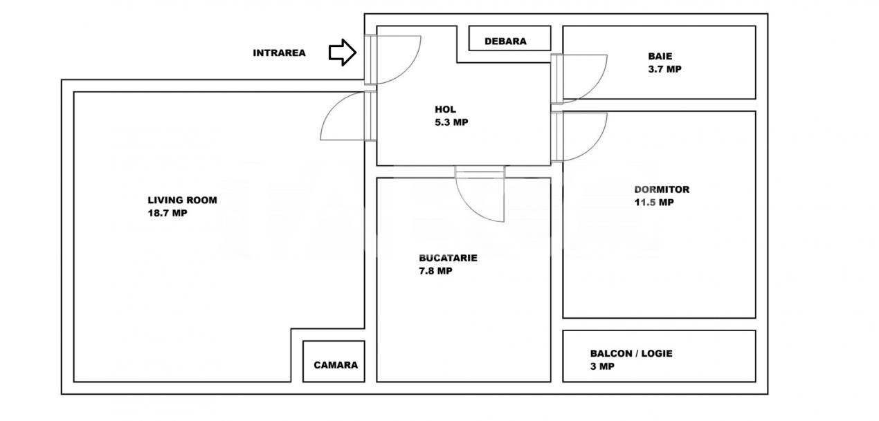 Apartament decomandat de vanzare 2 camere Strand etaj 4 acoperis