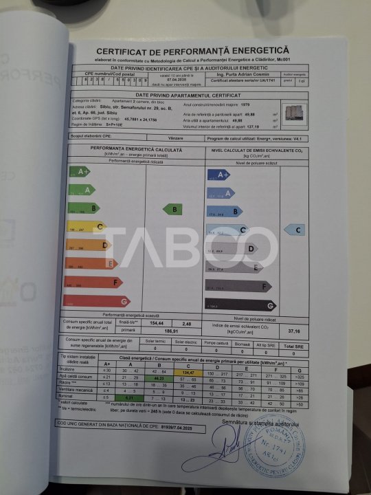 Apartament decomandat de vanzare 50 mpu balcon etaj intermediar lift