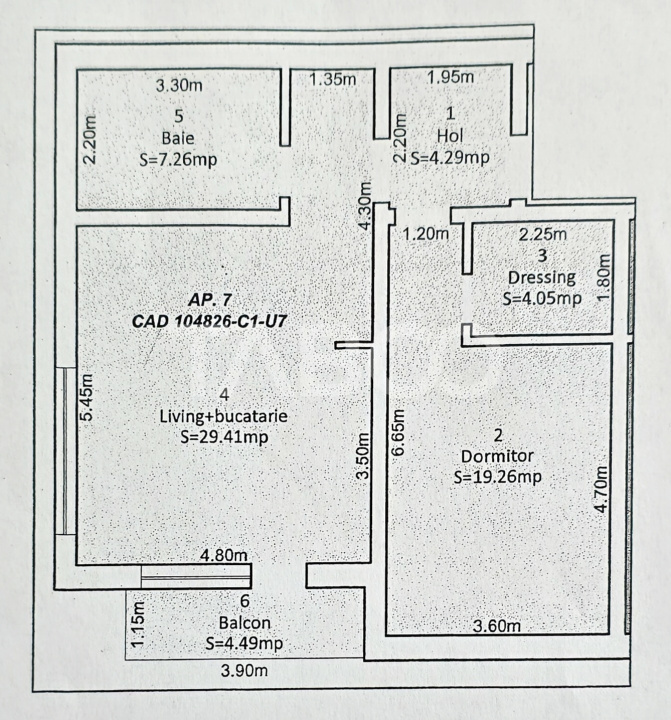 Apartament decomandat de vanzare mobilat 65 utili balcon parcare Sibiu