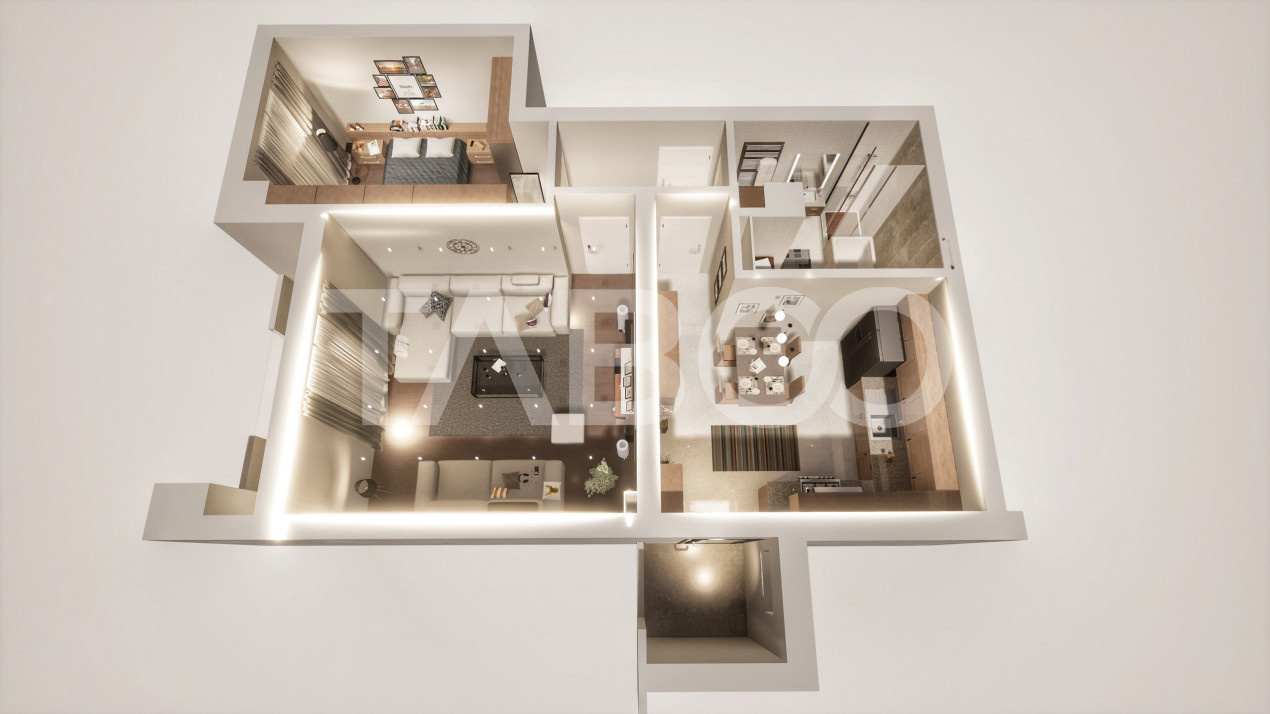 Apartament intabulat -la cheie-  decomandat 2 camere 60 mp utili 