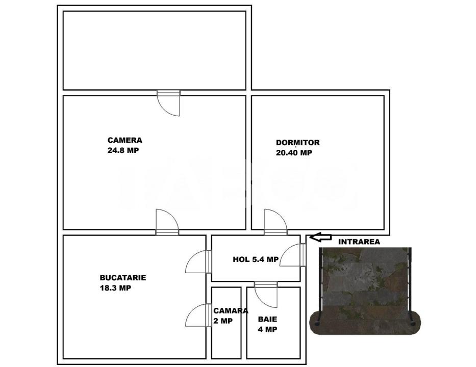 Apartament la casa de vanzare 2 camere - curte comuna cu 3 vecini