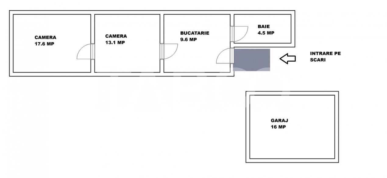 Apartament la casa de vanzare 2 camere garaj curte comuna cu 2 vecini