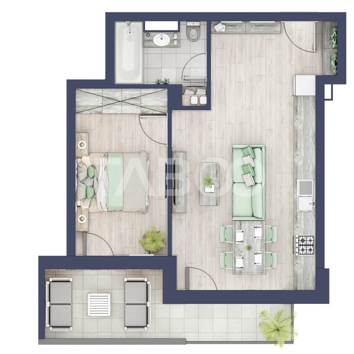 Apartament la cheie 2 camere 45 mp utili bloc cu lift Turnisor