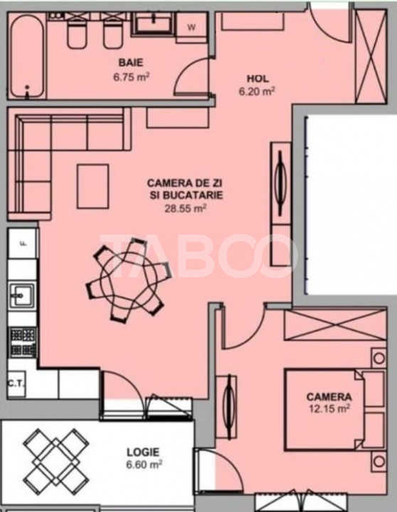 Apartament la cheie 54 mpu 2 camere balcon loc parcare Doamna Stanca