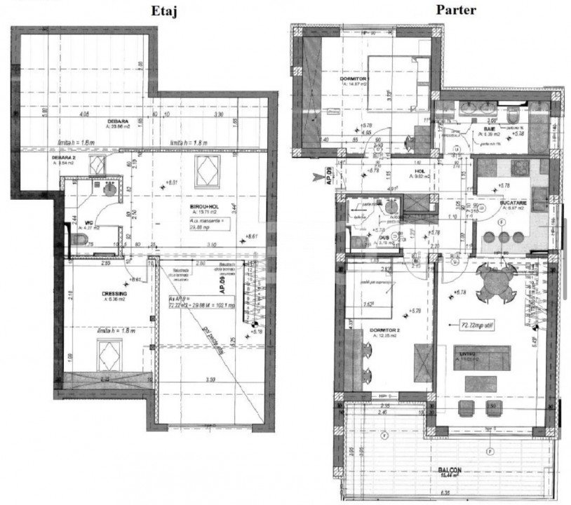 Apartament la cheie cu 4 camere 3 bai 102 mpu balcon de 15 mp 