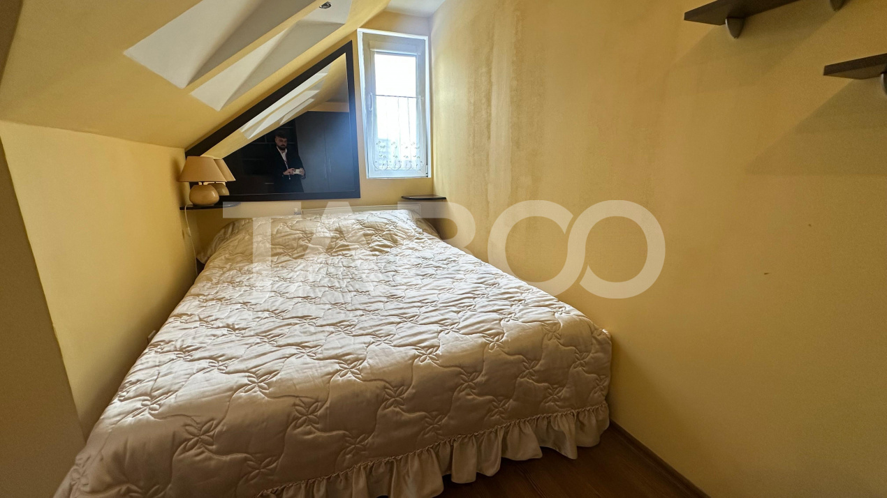 Apartament la mansarda 80 mpu mobilat utilat zona Rahovei Sibiu