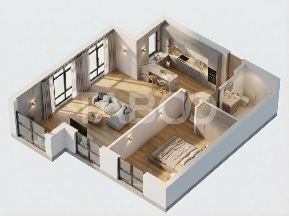 Apartament luminos de vanzare 2 camere balcon Doamna Stanca