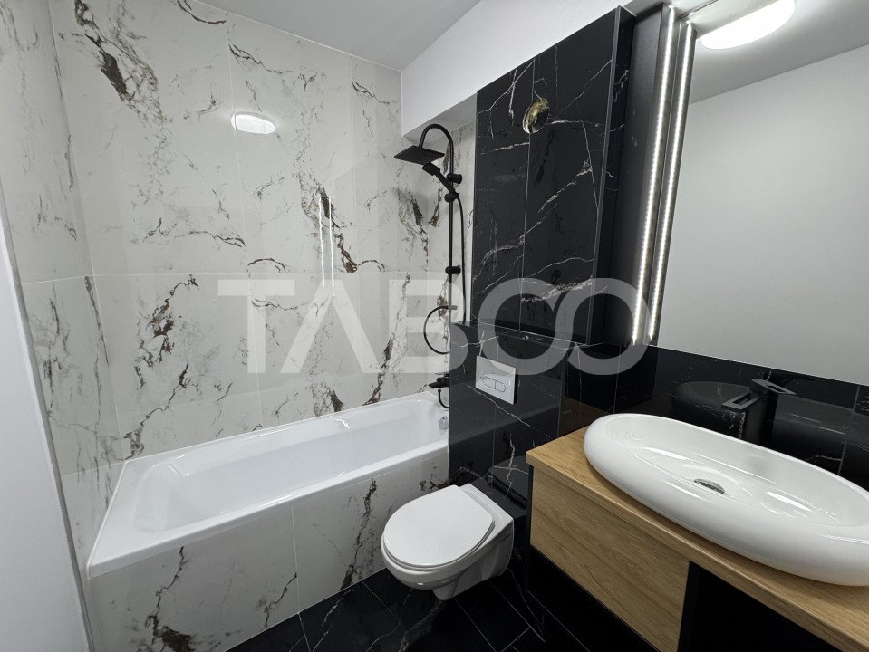 Apartament mobilat utilat 2 camere 2 bai 55 mpu balcon loc parcare