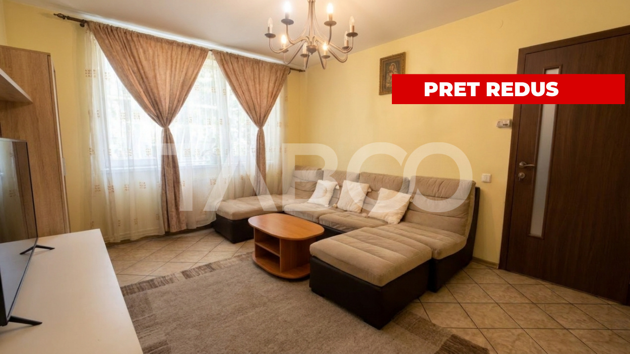 Apartament mobilat utilat 3 camere cu balcon zona Rahovei Sibiu