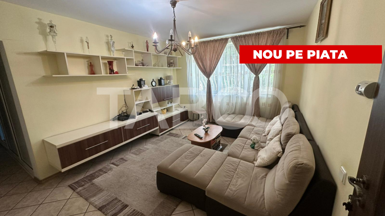 Apartament mobilat utilat 3 camere cu balcon zona Rahovei Sibiu