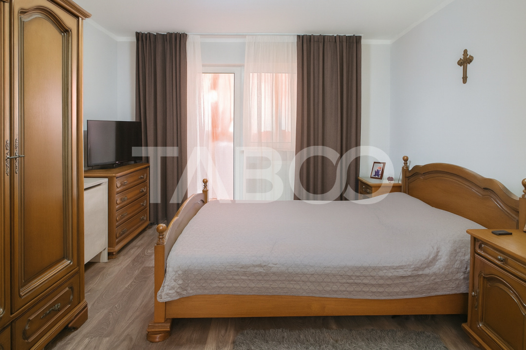Apartament mobilat utilat 63 mpu 3 camere 2 balcoane Selimbar Sibiu
