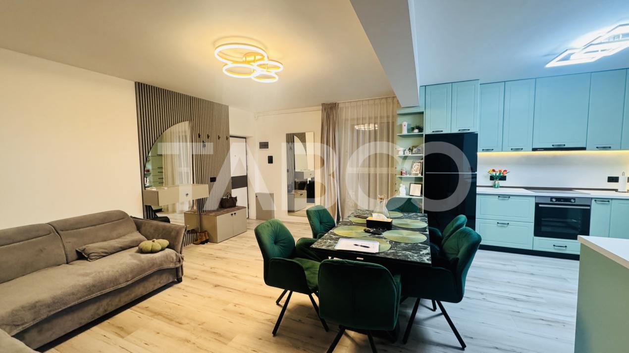 Apartament modern 3 camere de vanzare mobilat utilat 2 locuri parcare
