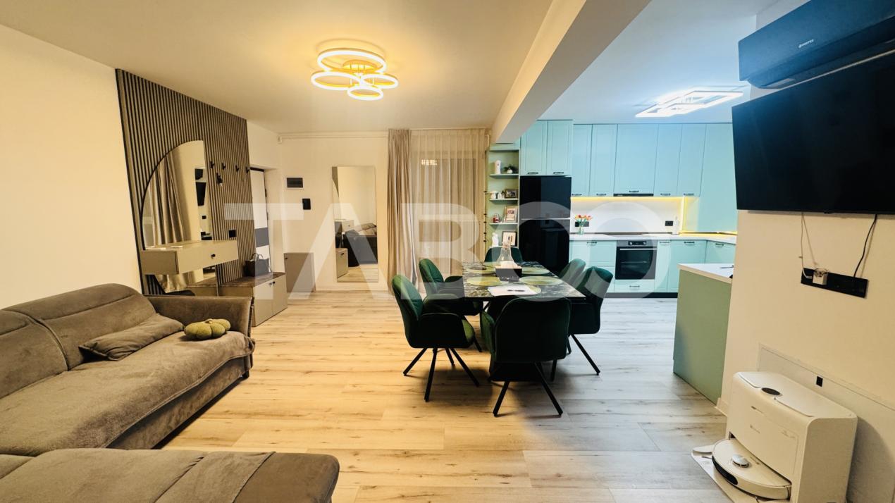 Apartament modern 3 camere de vanzare mobilat utilat 2 locuri parcare