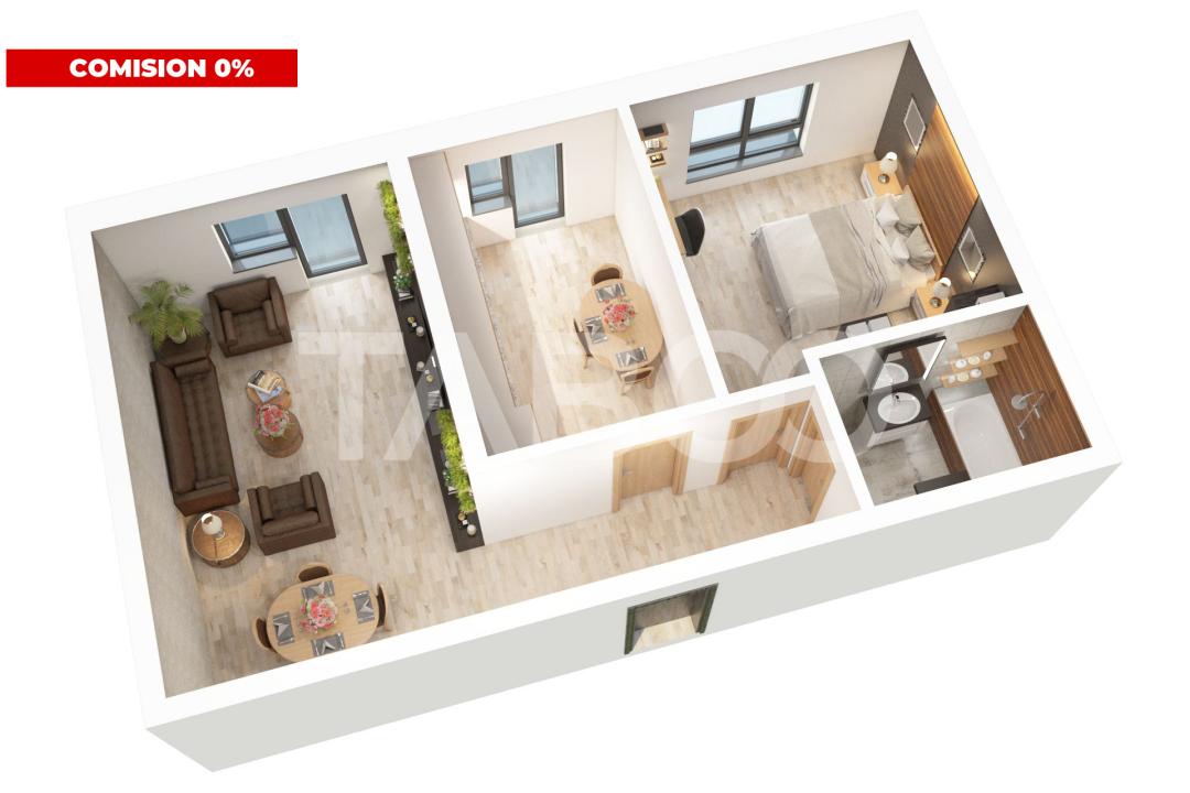 Apartament Nou Comision 0  decomandat 2 camere parcare Doamna Stanca