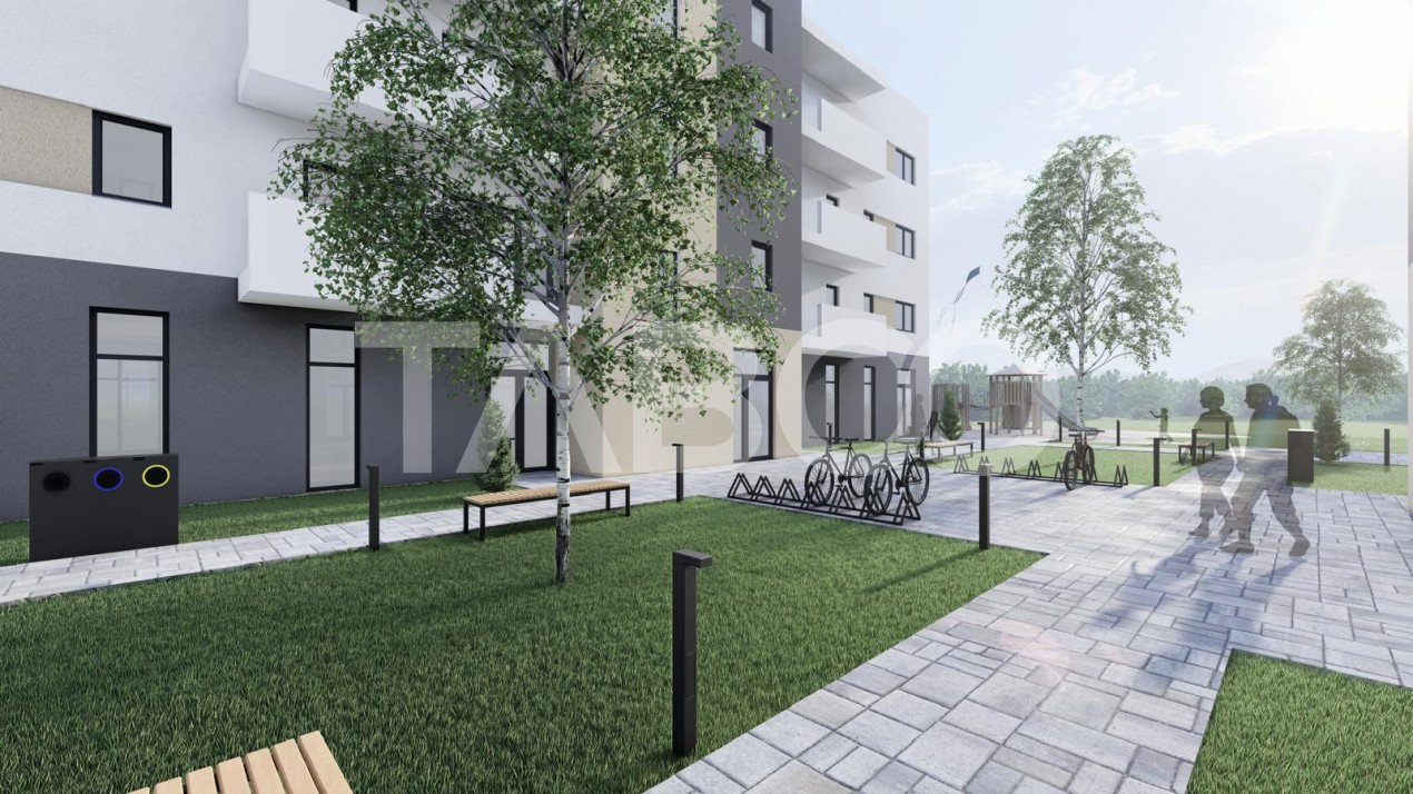 Apartament zona Terezian Sibiu 3 camere 69 mpu balcon 17 mp 2 bai 