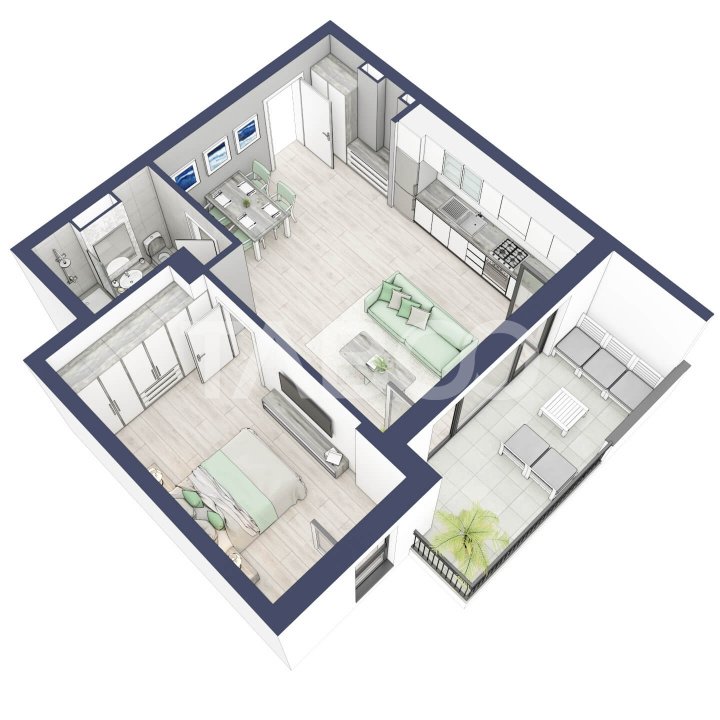 Comision 0-Apartament 2 camere 51 mp utili boxa la subsol Turnisor