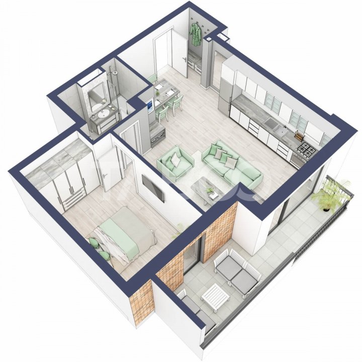 Comision 0-Apartament 2 camere 53 mp boxa la subsol lift Turnisor in Sibiu - Afinelor