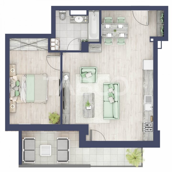 Comision 0-Apartament 2 camere 53 mp boxa la subsol lift Turnisor