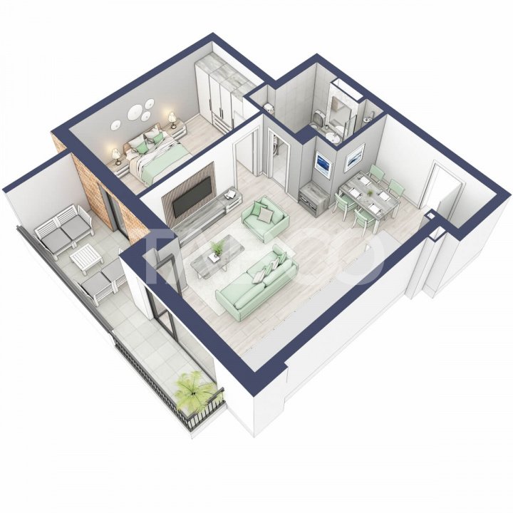 Comision 0-Apartament 2 camere 53 mp boxa la subsol lift Turnisor