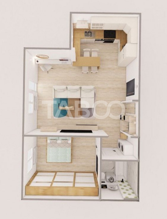 COMISION 0% Apartament 2 camere mobilat 60 mpu balcon 12 mp Rahovei
