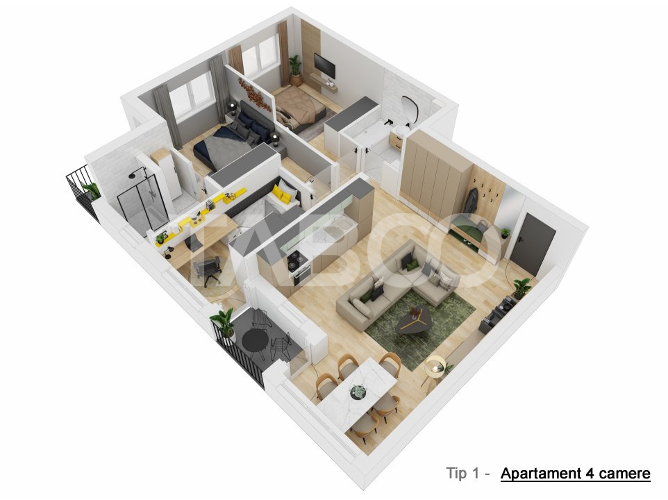 COMISION 0% Apartament 4 camere 81 mpu LOC PARCARE zona Doamna Stanca in Sibiu - Doamna Stanca
