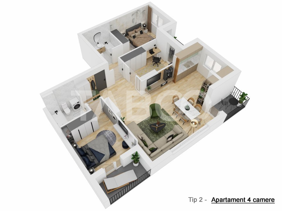 COMISION 0 Apartament 91 mpu 4 camere si LOC PARCARE Doamna Stanca