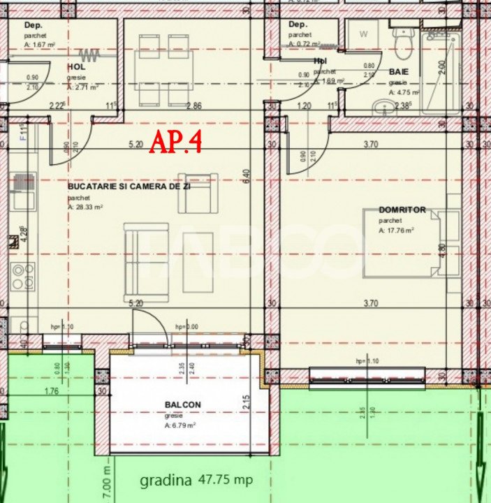 COMISION 0 - Apartament de vanzare 2 camere 59 mpu balcon si gradina