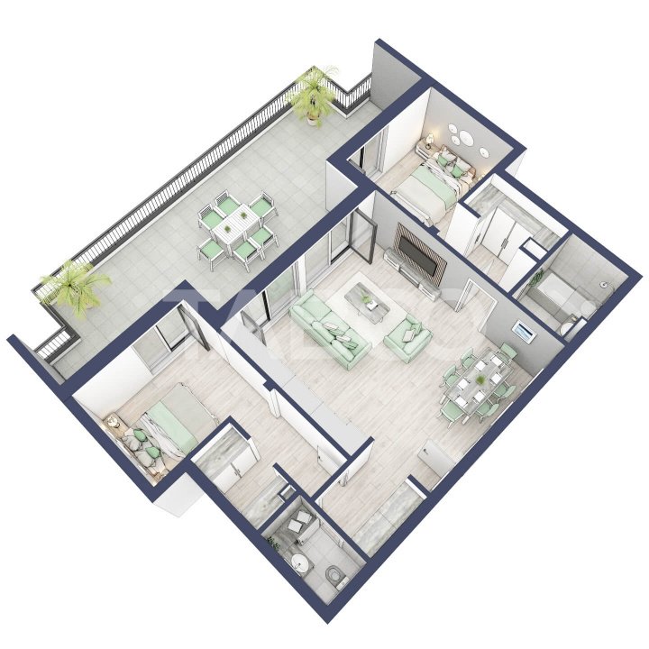 Comision 0 Penthouse 74mpu 3 camere terasa 46mp bloc cu lift Turnisor