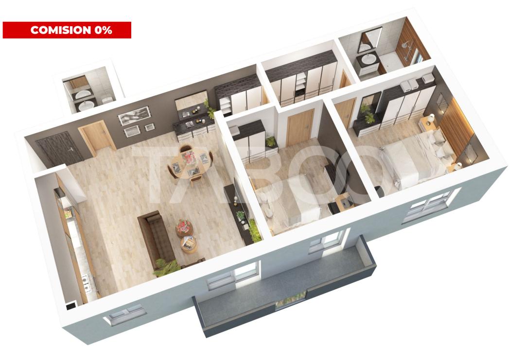 De vanzare -  Apartament cu 3 camere 2 bai parcare Doamna Stanca