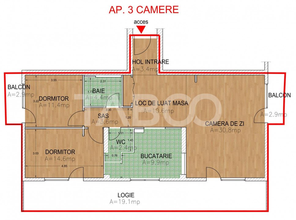 FARA COMISION !! Apartament 3 camere Rahovei 93 mpu BALCON 20 MP