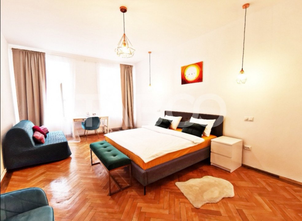 Garsoniera 55 mpu mobilata utilata modern de inchiriat central Sibiu