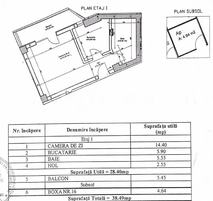 Garsoniera de vanzare decomandata 29mp si balcon zona Turnisor Sibiu