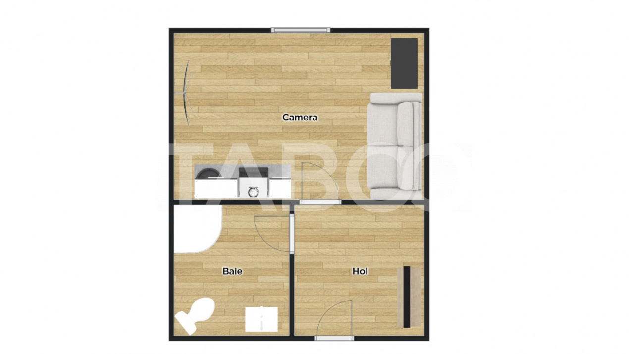 Garsoniera decomandata etaj intermediar 1 zona Vasile Aaron Sibiu