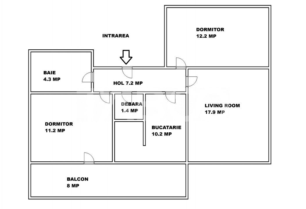 Strand - apartament decomandat de vanzare cu balcon si pivnita