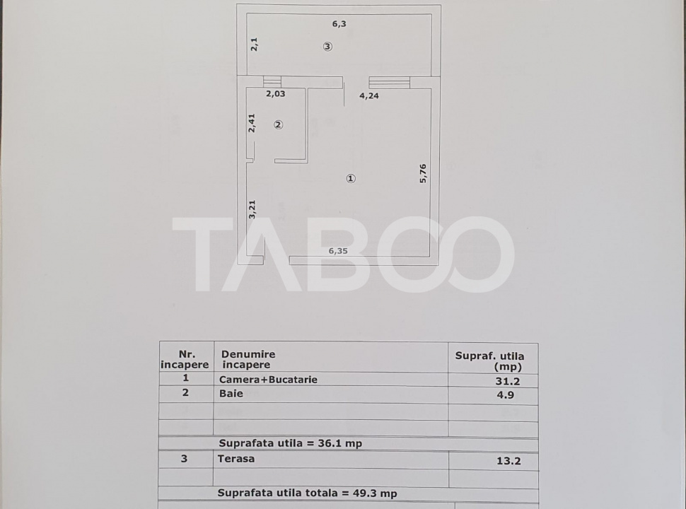 Studio de vanzare 36 mp utili + terasa 13 mp constructie noua 2025